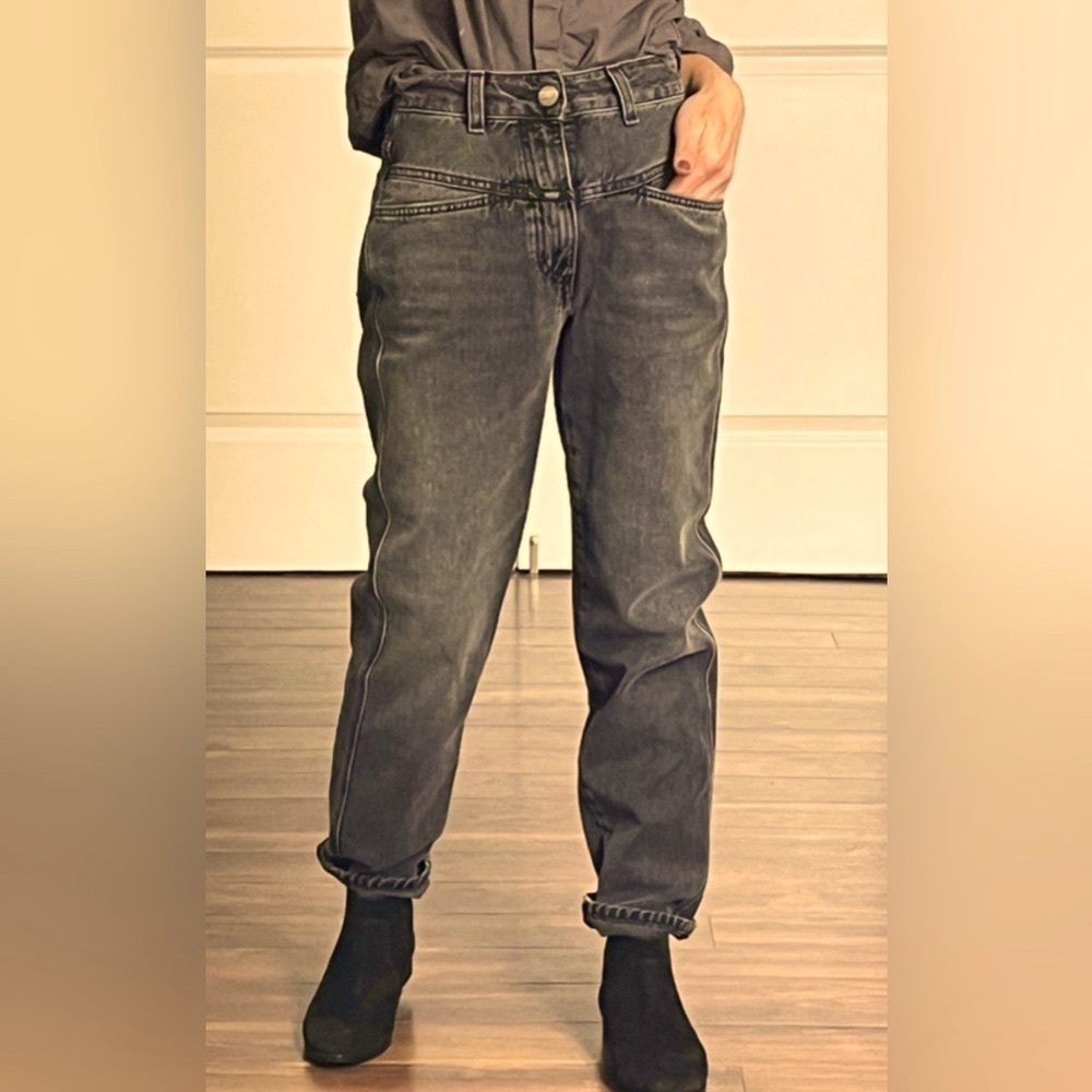 Closed Anthropologie Pedal Pusher Black Relaxed Boyfriend Style Jean EU 42 US 30